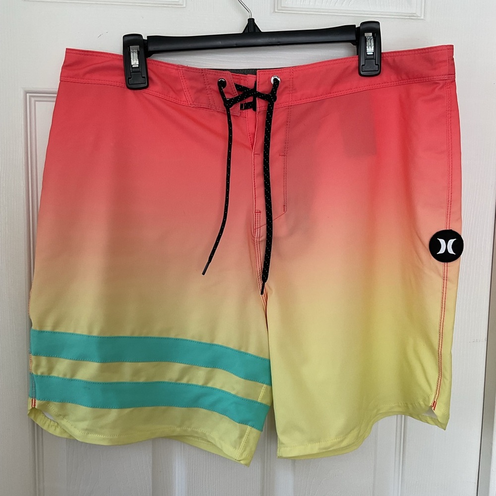 Hurley Phantom Boardshorts Men Size 34 Gradient Surf Swim Shorts Stretch Beach - Picture 2 of 10